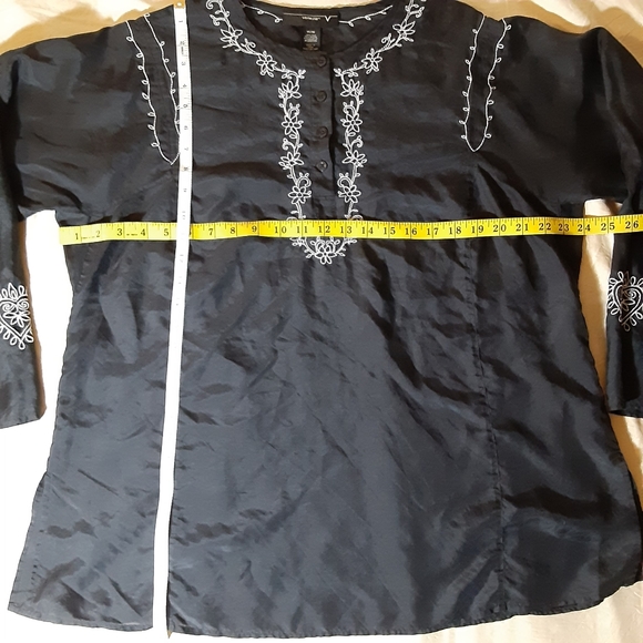 Venezia black silk blend embroidered tunic 14/16 - Picture 6 of 8